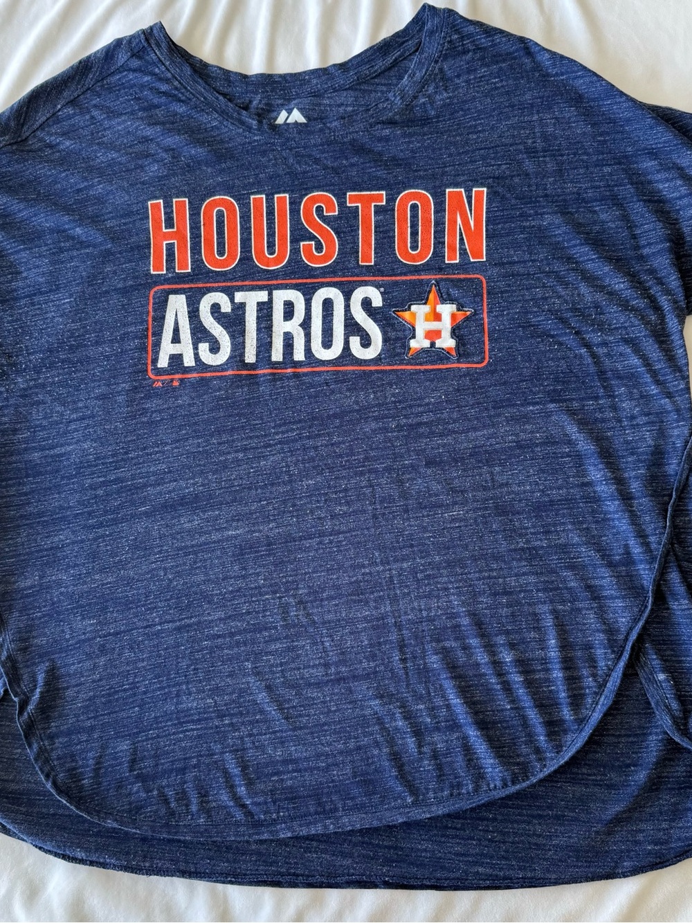 Houston Astros women Navy Blue Tee - Official MLB Logo